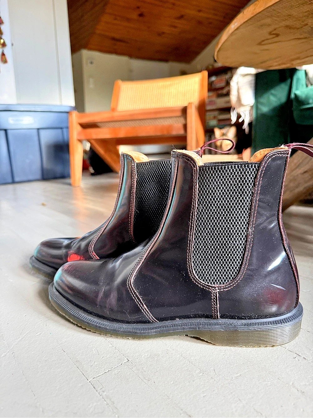 Dr. Martens Flora Chelsea Boot Cherry Oxblood Maroon Burgundy Ankle Boots